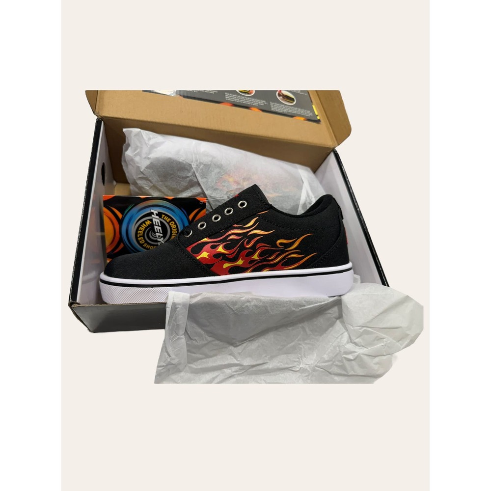 Heelys Wheeled Footwear Skate Shoe - Black/Red Flames